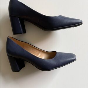 Naturalizer Navy Block Heel Pumps